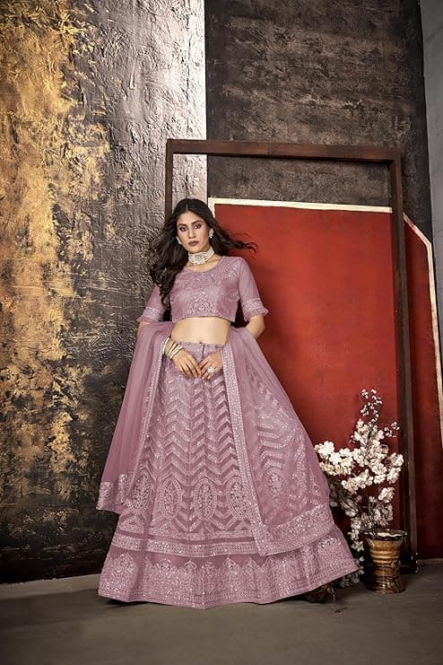 Lehenga set for Women Heavy Net Free Size 2