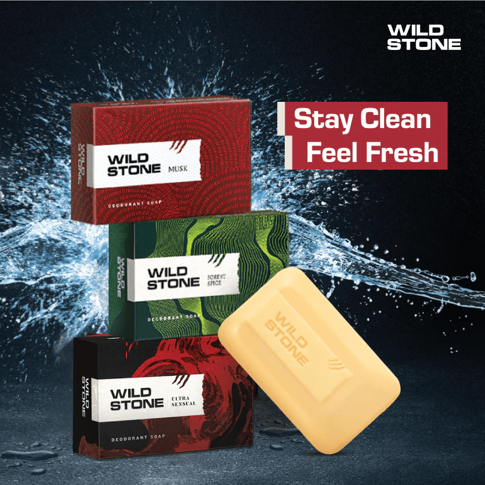 Wild Stone Buy 3 Get 1 Free Soap Combo for Men (2 Ultra Sensual and 2 Forest Spice 75gm each) 4