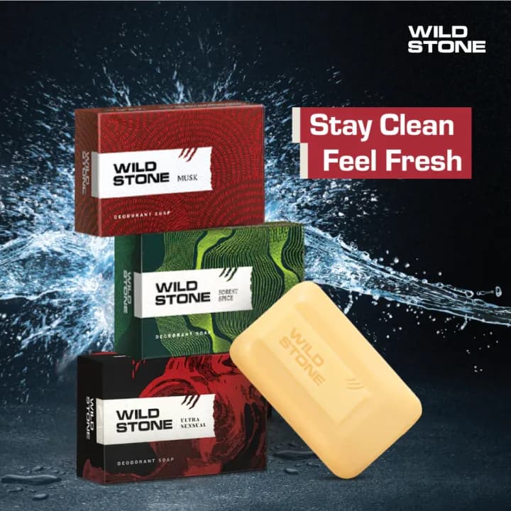 Wild Stone Buy 3 Get 1 Free Soap Combo for Men (2 Ultra Sensual and 2 Forest Spice 75gm each) 1