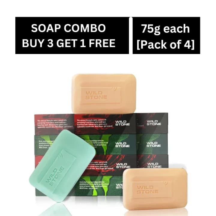 Wild Stone Buy 3 Get 1 Free Soap Combo for Men (2 Ultra Sensual and 2 Forest Spice 75gm each)