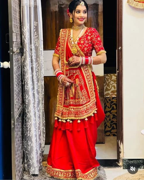 Heavy designer bridal Red saree 1