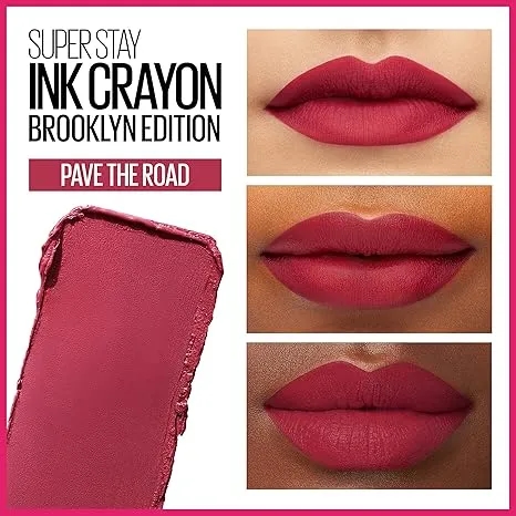 Maybelline Super Stay Ink Crayon Matte Longwear Lipstick Makeup, 130 Pave The Road, 0.04 oz With Built In Sharpener 3