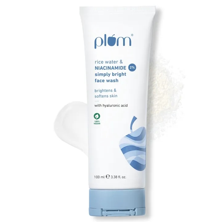 Plum Bright 2% Niacinamide Face Wash with Rice Water Brightens Skin & Fade Blemishes (100 ml) 1