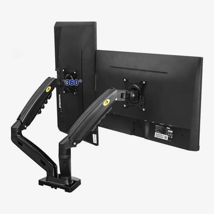 Monitor Stand Desktop Mount Double Monitor Arm 360 Degree Motion Heavy Duty
