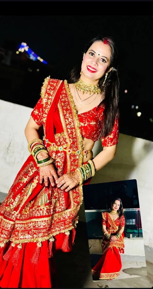 Heavy designer bridal Red saree 3