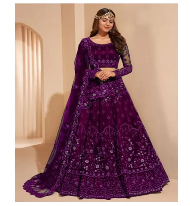 Awafu Semi Stitched Lehenga Choli Red 1