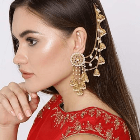Bahubali Enspire Latkan Long Chain Earring Jhumki Earring for Women 1