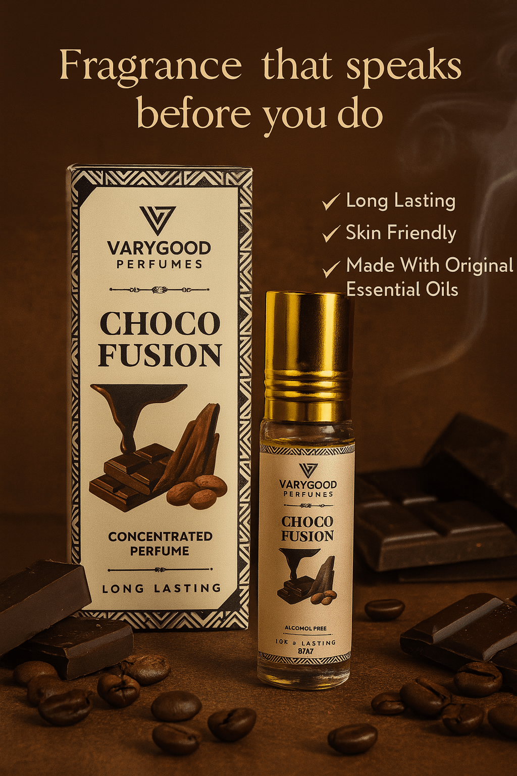 VaryGood Perfumes 4 Pcs Attar Roll-On Combo (4x8ml) – Indra Kamal, Choco Fusion, Fruit Blast, Lemon Musk | Alcohol-Free Long Lasting Perfume for Men & Women 9