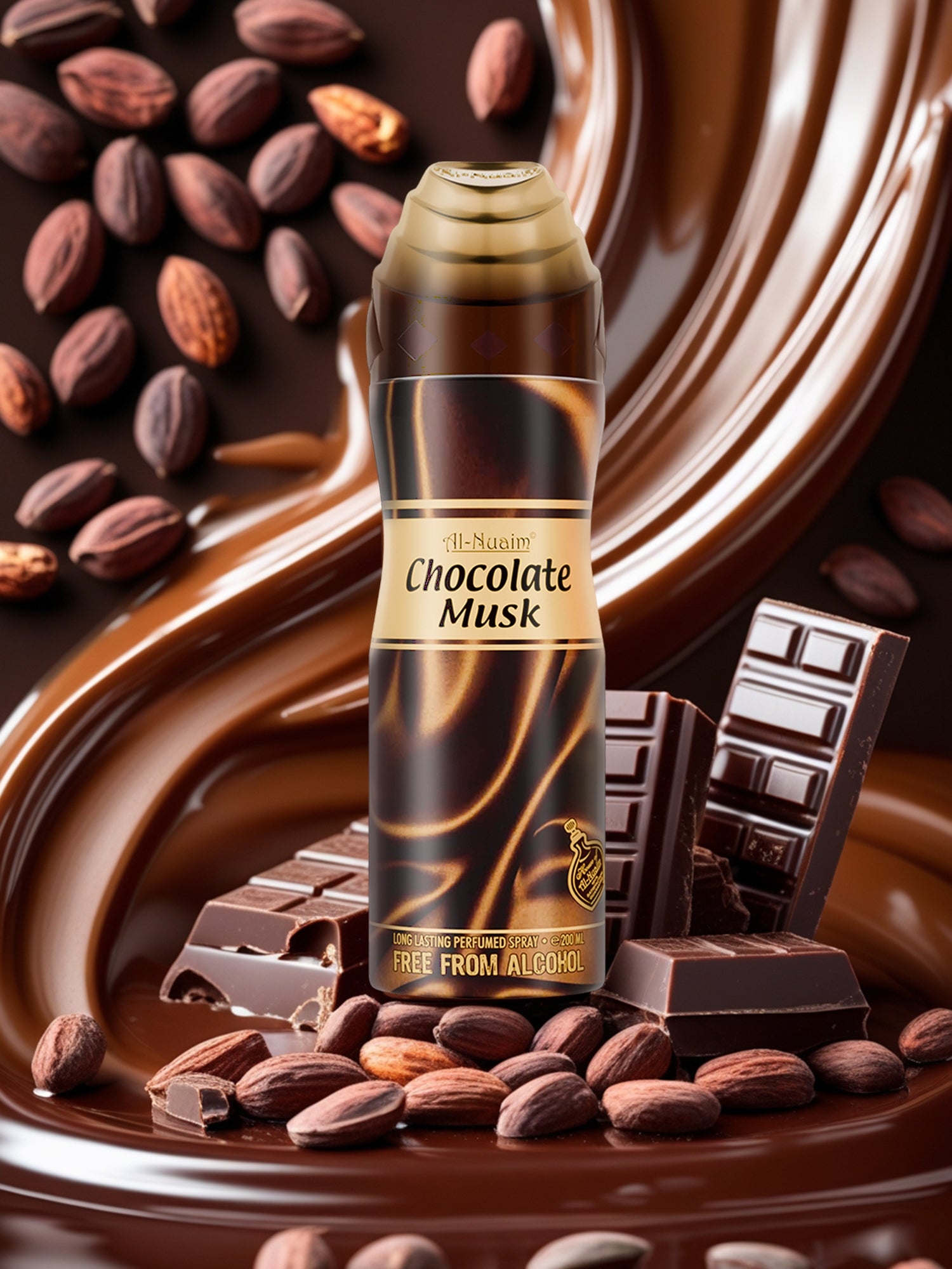 Al nuaim Chocolate Musk 200ml deodorant spray best for men and women 1