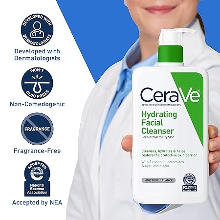 CeraVe Hydrating Facial Cleanser - 473 ml | 16 Ounce | For Normal To Dry SKin | Fragrance Free 3