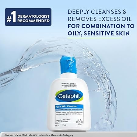 Cetaphil Oily Skin Cleanser , Daily Face Wash for Oily, Acne prone Skin , Gentle Foaming, 125ml 3