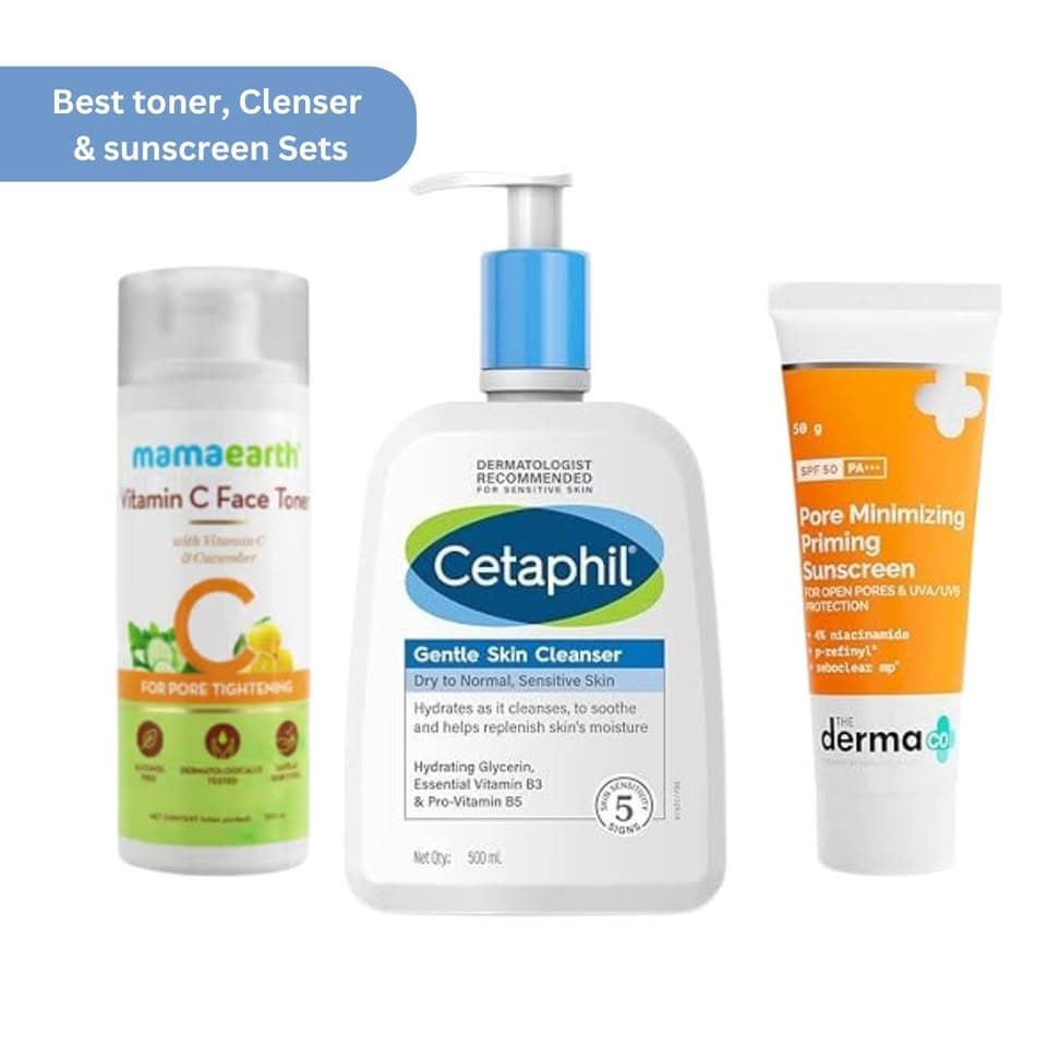 Best Cleanser, Toner and sunscreen Sets