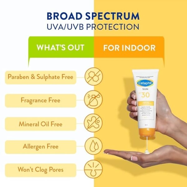 Cetaphil Combination Skin Sun Spf 30 Sunscreen 50 ml, Very High Protection Light Gel, Water Resistant 3