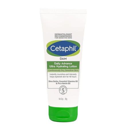 Cetaphil Daily Advance Ultra Hydrating Lotion For Dry/Sensitive Skin, Long Lasting Moisturizer For Face & Body, Multi, 100 G