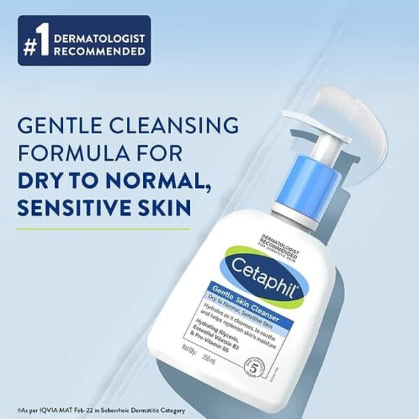 Cetaphil Gentle Skin Cleanser for Dry to Normal - 250 ml, Best Face Wash by Cetaphil for Sensitive Skin 4