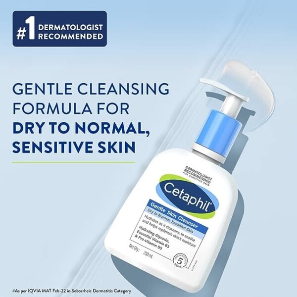 Cetaphil Gentle Skin Cleanser for Dry to Normal - 250 ml, Best Face Wash by Cetaphil for Sensitive Skin 5