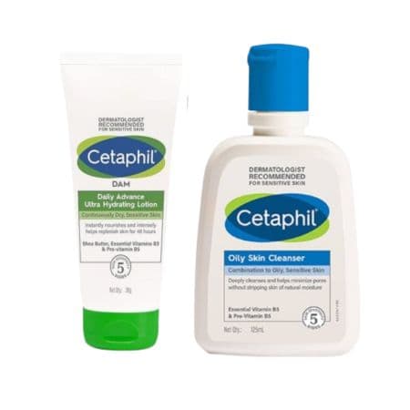 Cetaphil Oily Skin Cleanser - 125 ml With Hydrating Lotion 100g