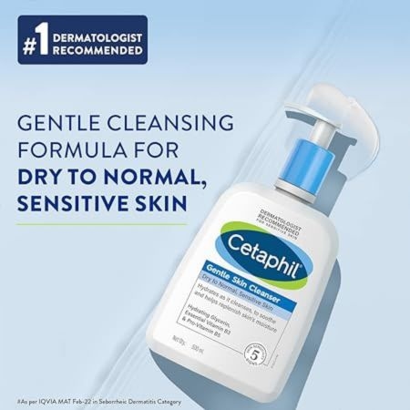 Cetaphil Gentle Skin Cleanser - 500ml, For Dry, Normal Sensitive Skin, Hydrating Face Wash With Niacinamide,Vitamin B5, Dermatologist Recommended, Paraben, Sulphate Free. 3