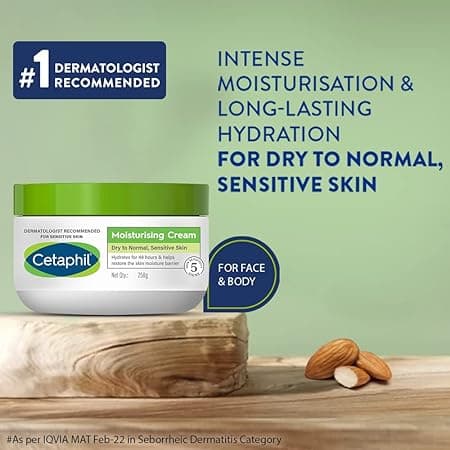 Cetaphil Moisturising Cream For Dry To Normal. Sensitive Skin-250g with Gentle Skin Cleanser 500 ml Sets 2