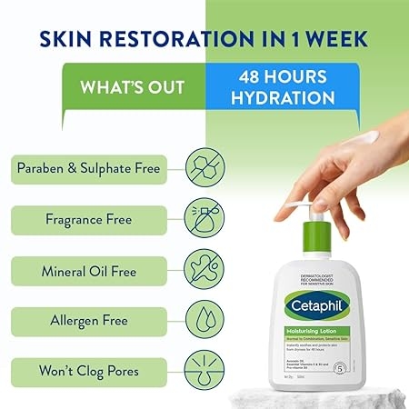 Cetaphil Moisturising Lotion For Face & Body, Normal To Dry Skin, 500 ml 4