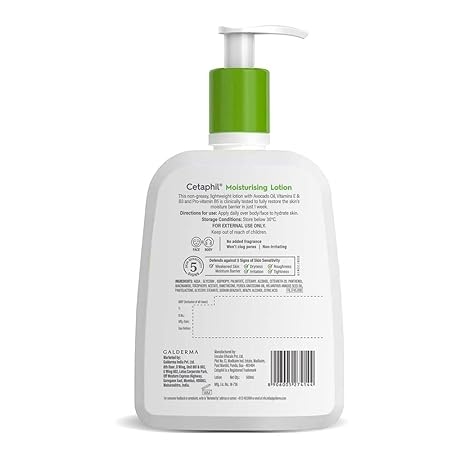 Cetaphil Moisturising Lotion For Face & Body, Normal To Dry Skin, 500 ml 2