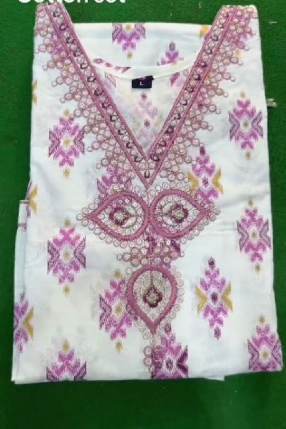 Collections Women's Embroidary Cotton Afgani Kurta with Dupatta and Pent 1