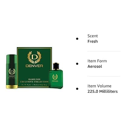 DENVER Hamilton Gift Set - Perfume (60ML) + Deodorant (165ML) Sets 1