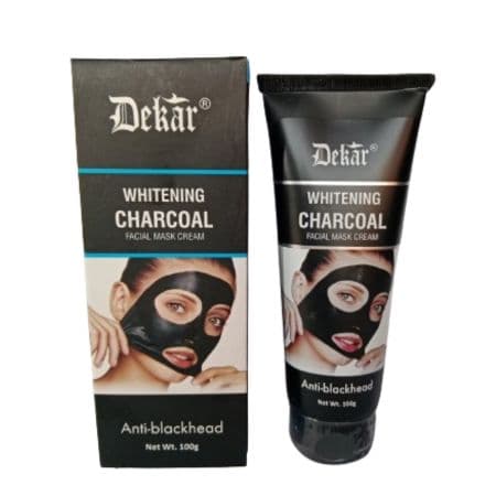 Dekar Whitening CHARCOAL Facial mask Cream - 100 G, Anti- Blackhead
