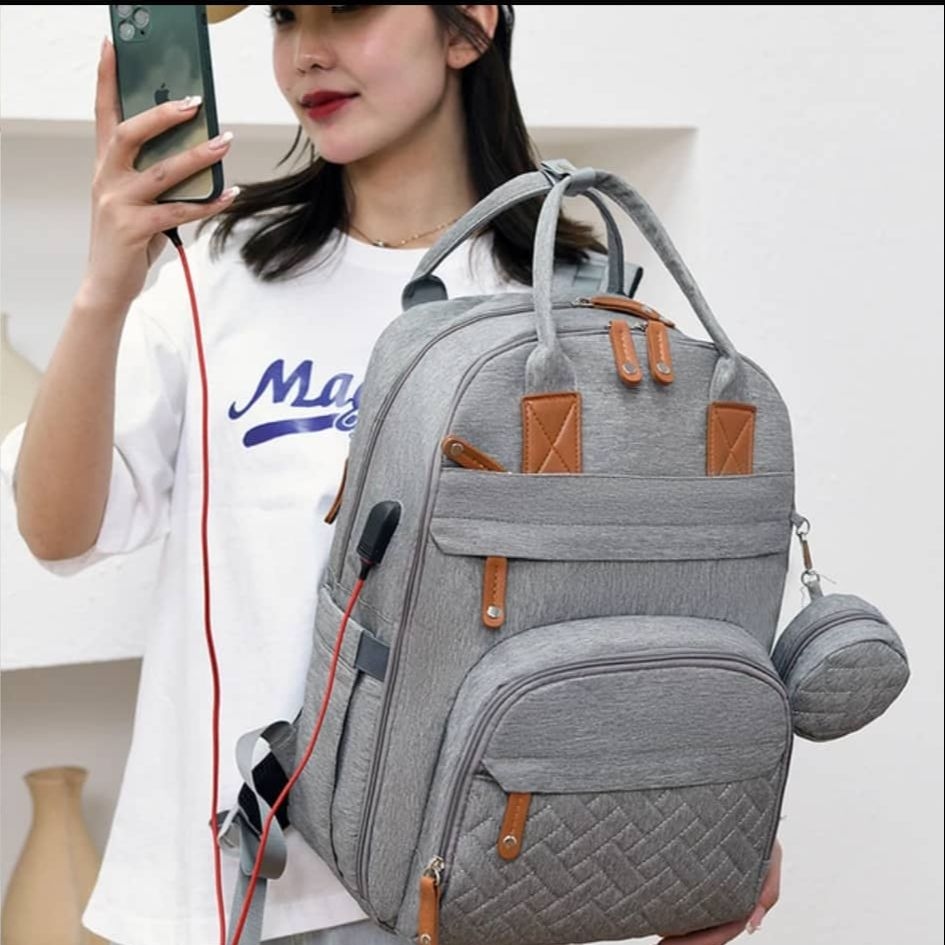 Diaper Bag Multifunction Charging Waterproof Baby Backpacks Good Nappy Bag Maternal Stroller Bag 4