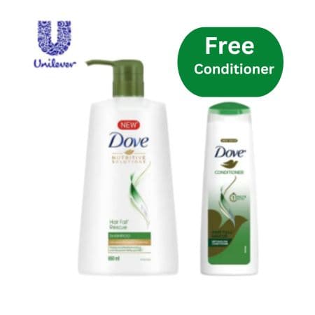 Dove Hair Fall Rescue Shampoo 625 ml Buy1 and get 1 Free Dove Conditioner 180ml 1