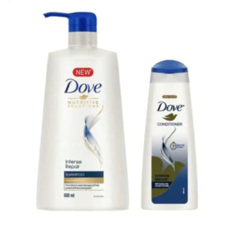 Dove Intense Repair Shampoo 625 ml (Buy 1 650ml and Get 1 Free Conditioner 180ml)