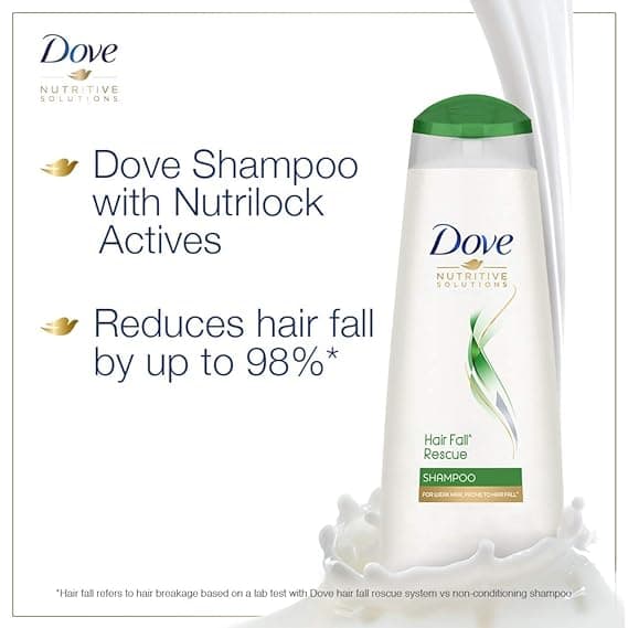 Dove Hair Fall Rescue Shampoo 325 ml, For Damaged Hair, Hair Fall Control for Thicker Hair - Mild Daily Anti Hair Fall Shampoo for Men & Women 2