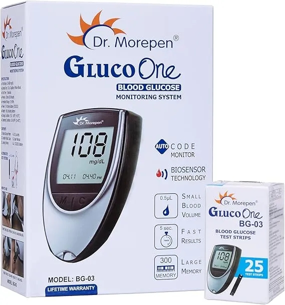 Dr Morpen Glucometer With 25 Strips & Lancet 1