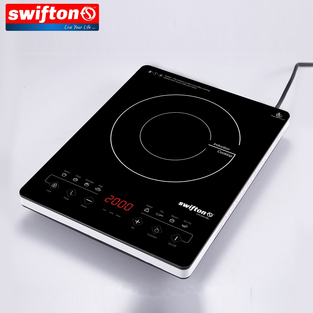 SWIFTON Single Induction Cooktop Anti Overflow Protection System 40 mm Slim Body Keep Warm Child Lock Timer SN-A37SH 1