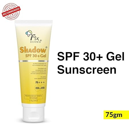 FIXDERMA Shadow Sunscreen Spf 30+ Gel For Oily Skin – 75 g, Body & Face, Broad Spectrum For Uva & Uvb Protection For Unisex, Non Greasy & Water Resistant. 2