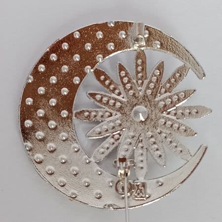 White Silver Fashion Saree Pin Moon shape - 1 pc 1