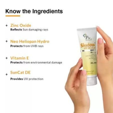 FIXDERMA Shadow Sunscreen Spf 50+ Gel For Oily Skin, Body & Face, Broad Spectrum For Uva & Uvb Protection For Unisex, Non Greasy & Water Resistant, 75g 5