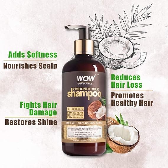 WOW Skin Science Coconut Milk Shampoo 300 ml, 2