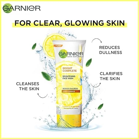 Garnier Skin Naturals Facewash Bright Complete -100 G, Vitamin C Face Wash 3