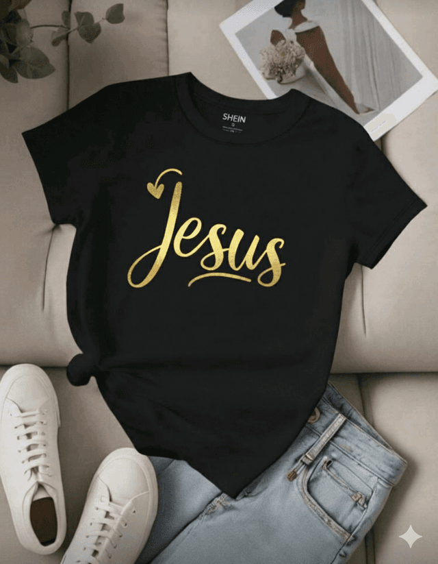 Street Style Jesus Printed Tshirt For Women