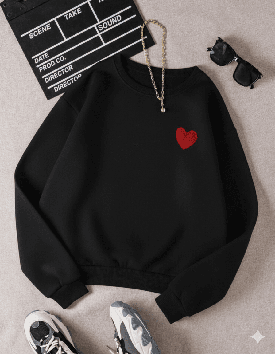 Premium Quality Sweatshirt for women with a heart design 2