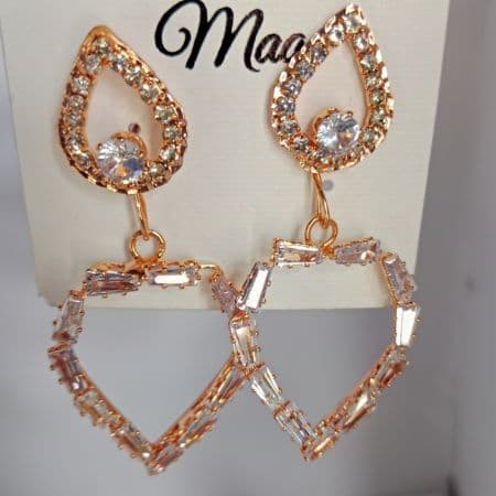 Gold Pleated American earring For Women