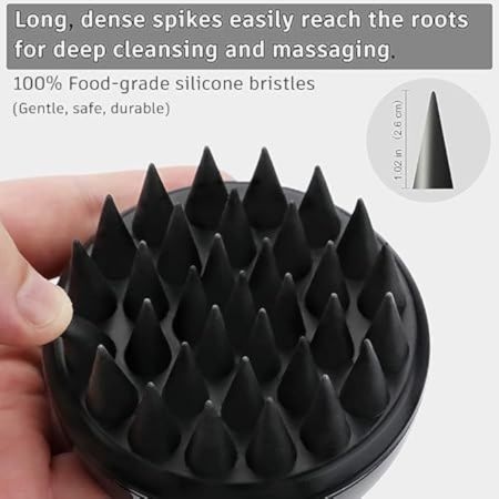 Hair Scalp Massager Shampoo Hair Brush, Super Soft Bristles, Exfoliating, Anti-Dandruff (Black) 3
