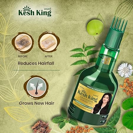 Kesh King Ayurvedic Anti Hairfall Hair Oil - 100 ml,Hair Growth Oil| Reduces Hairfall |21 Natural Ingredients | Grows New Hair With Bhringraja, Amla And Brahmi, 0.3 Kilograms 2