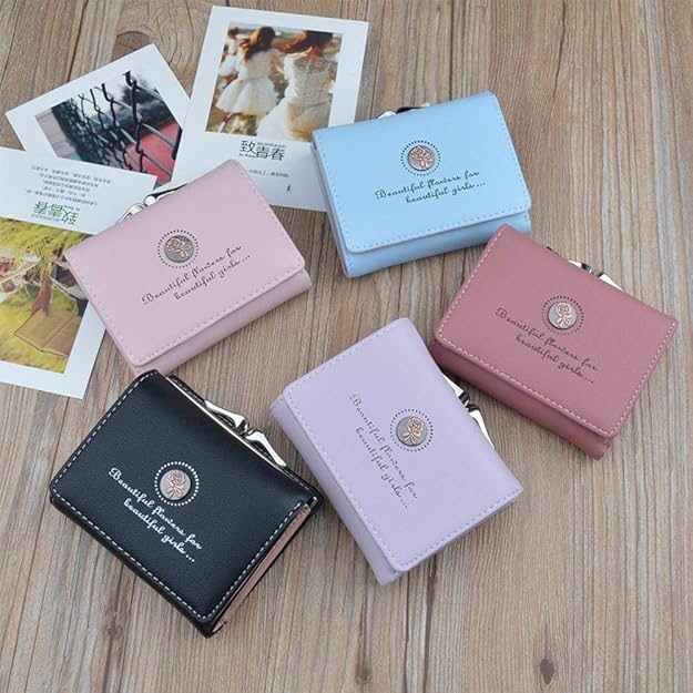 Pu Leather Short wallet for Ladies, Bags for Women, Mini hand Clutch Card Holder, Put under big bags too. 3