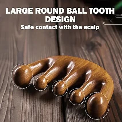 Handmade Wooden Scalp Massager 100 Natural Green wood Wide Tooth Comb Luxurious Hair Care And Massage Comb 1