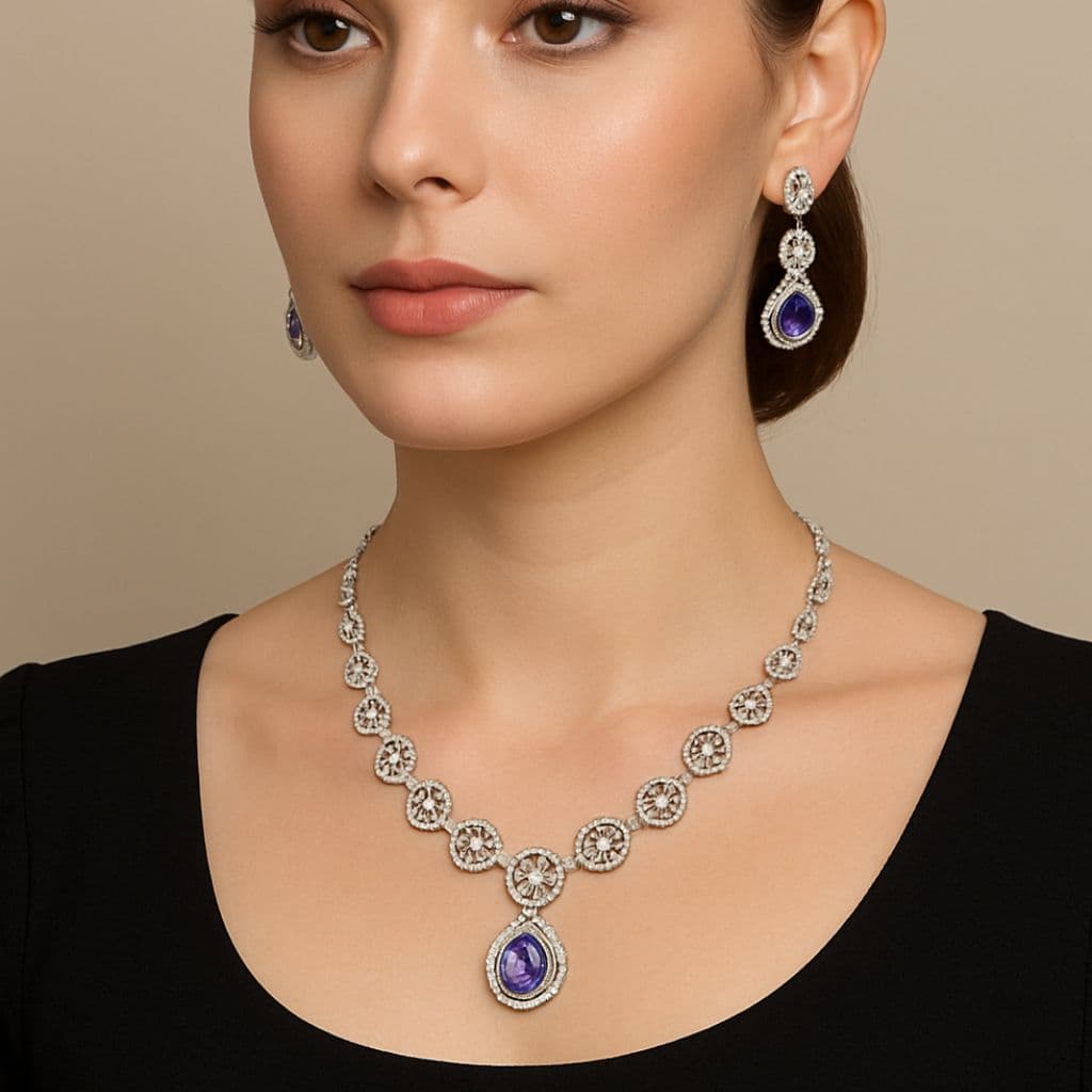 High Quality American Dimond Jewellery sets, Necklace for women, Ad Necklace, Necklace Har Premium Design 3