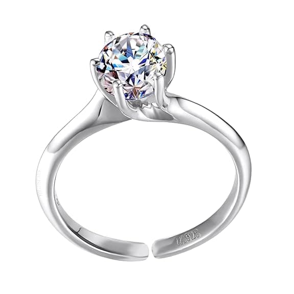 High Spark Silver Solitaire Rings for Women