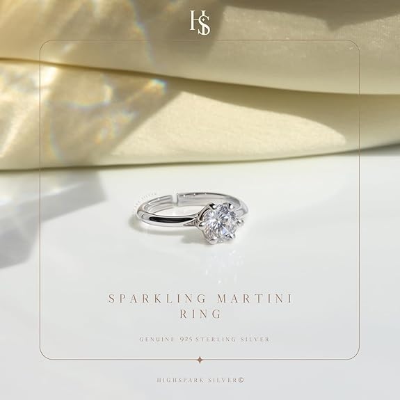 High Spark Silver Solitaire Rings for Women 3