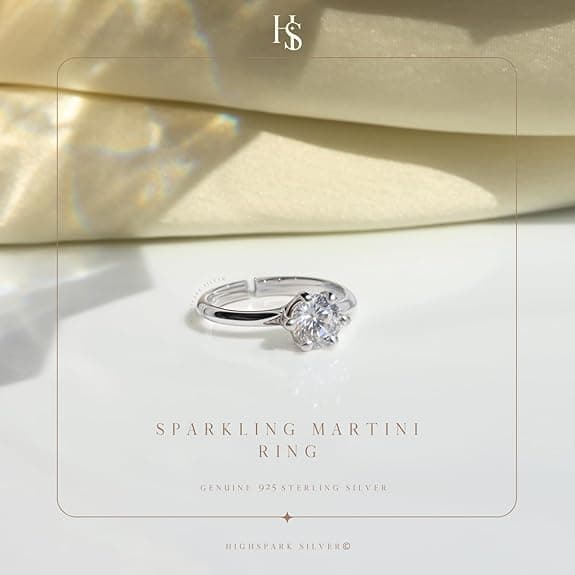 High Spark Silver Solitaire Rings for Women 2